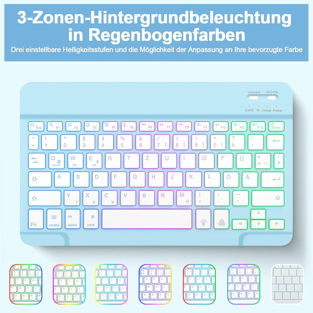 Bettdow für Samsung Galaxy Tab A9+/A9 Plus 2023 Tastatur Hülle, Deutsch QWERTZ Layout Abnehmbarer Be