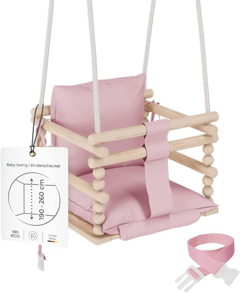 MAMOI® Babyschaukel Holz | Indoor Babyschaukel | Kinderschaukel Indoor | Babyschaukel 3 in 1 + SICHE