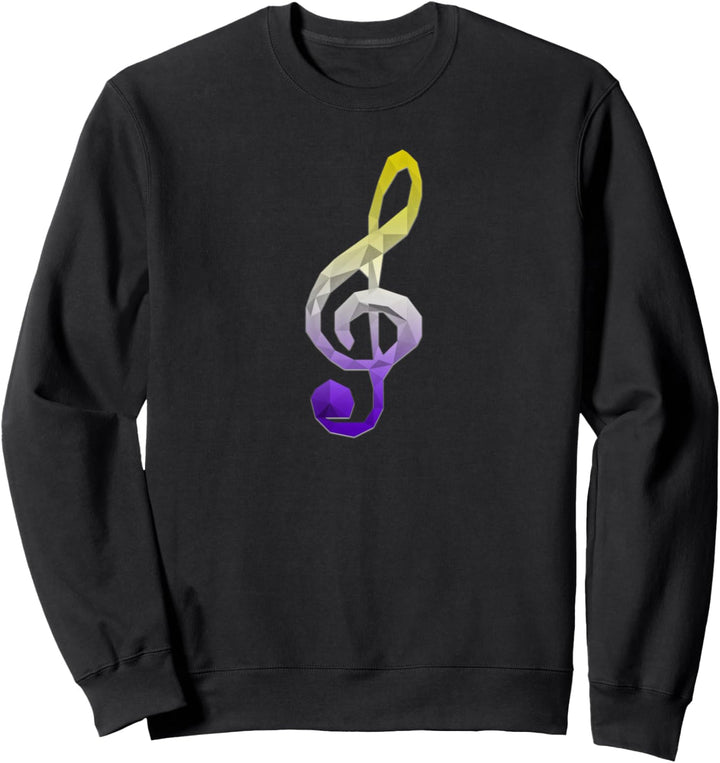 Nonbinary Polygon Musical Violinschlüssel Geometrisches Enby Sweatshirt