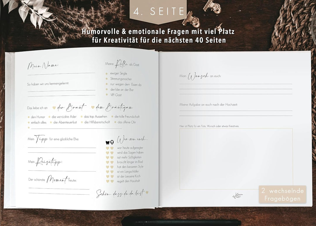 luftundliebe Gästebuch Hochzeit mit Fragen zum ausfüllen, Gästebuch, Hochzeit Gästebuch, Vintage, Go
