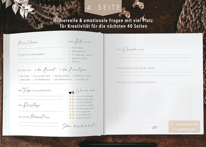 luftundliebe Gästebuch Hochzeit mit Fragen zum ausfüllen, Gästebuch, Hochzeit Gästebuch, Vintage, Go