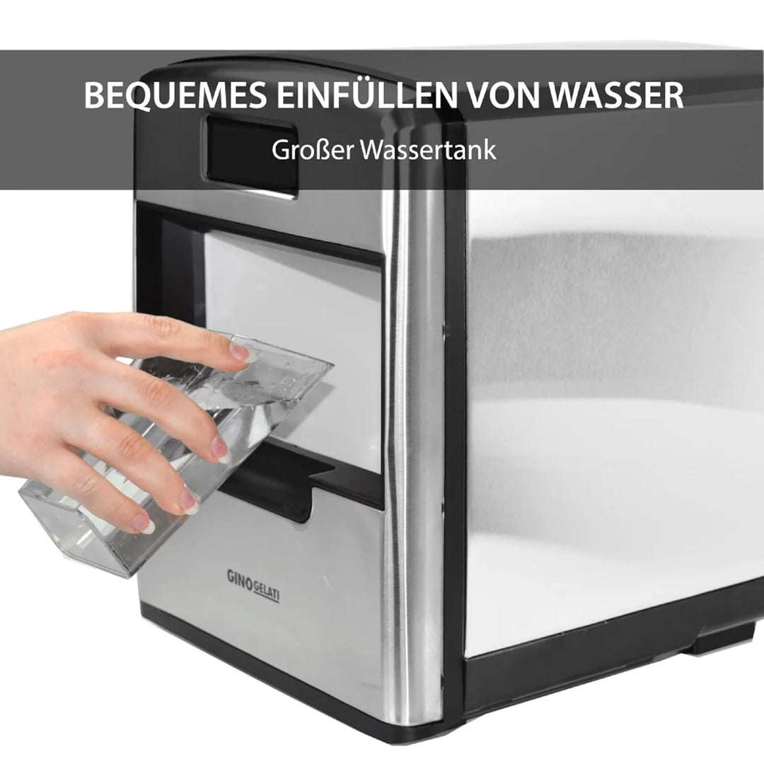Syntrox Germany Edelstahl Eiswürfelmaschine Donostia (LCD Display + Display), Eismaschine für Zuhaus