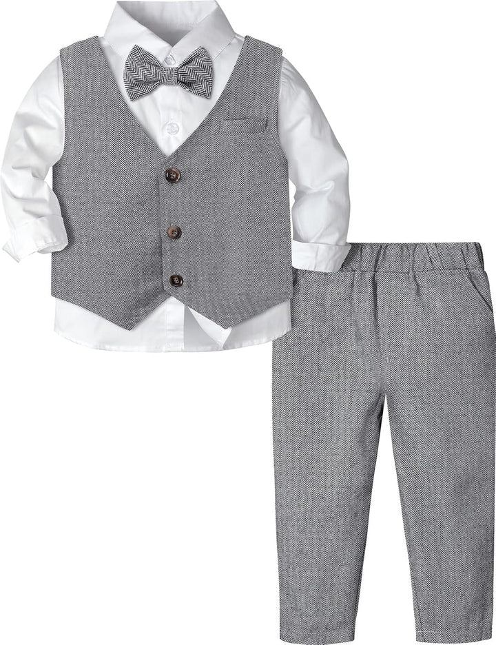mintgreen Baby Junge Kleidung Formell Anzug Set Dunkelgrau 2-3 Jahre, Dunkelgrau 2-3 Jahre