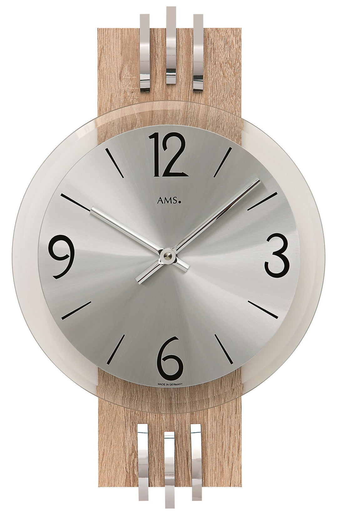 AMS Moderne Wanduhr mit Quartzwerk, batteriebetrieben Quartz-Wanduhr 38cm- 9228