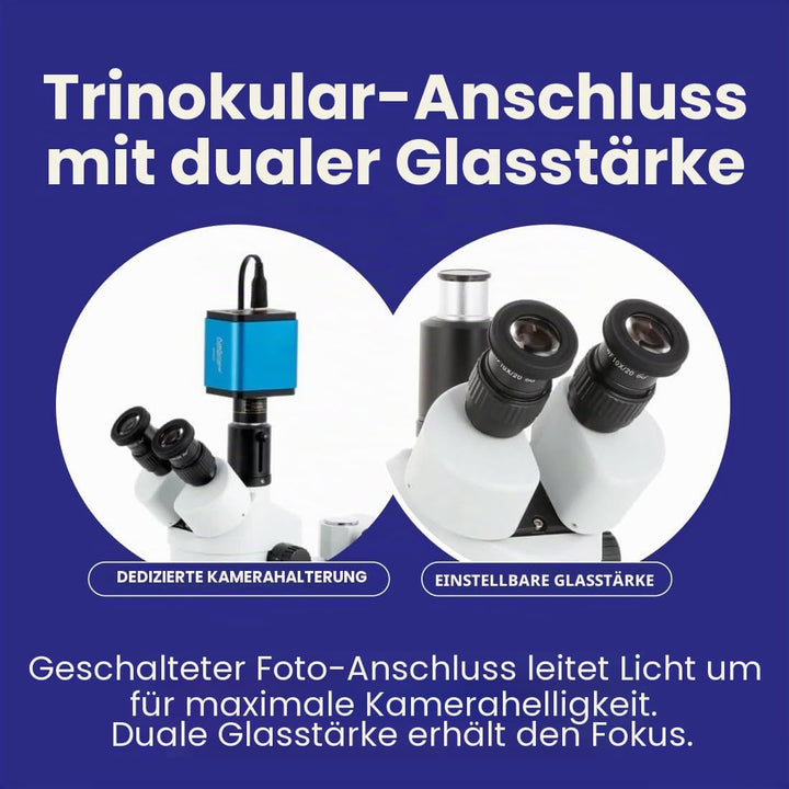 AmScope SM-3T Trinokulares Stereo-Zoom-Mikroskop auf Einarmigem Auslegerständer, 7X-45X, Weiss, Mikr