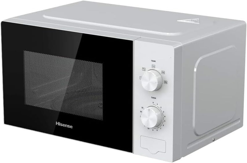 Hisense Mikrowelle H20MOWP1 Weiss 20 Liter 700 Watt Glasdrehteller Auftaufunktion