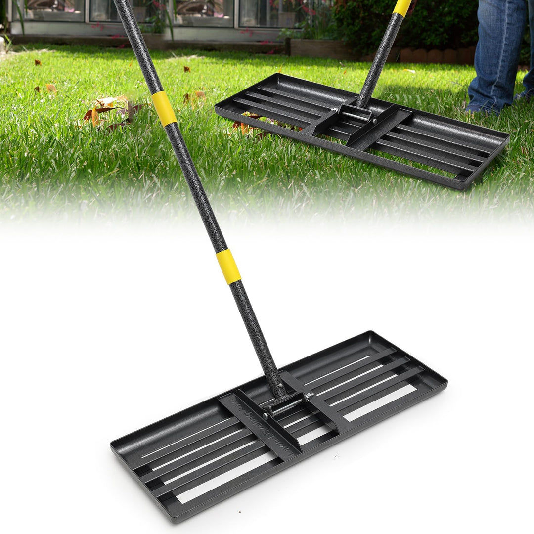 Rasenrechen Gross 152cm Metall, Planierrechenschiene 76cm Boden-Nivelliergerät Rasenschleppe zum Ein