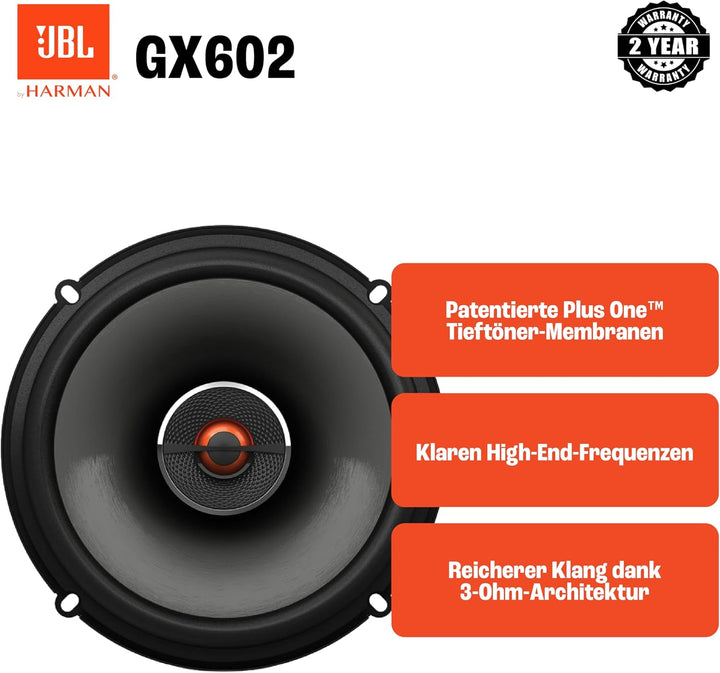 JBL GX602 2-Wege Auto Lautsprecher Set von Harman Kardon - 180 Watt KFZ Soundanlage Autolautsprecher