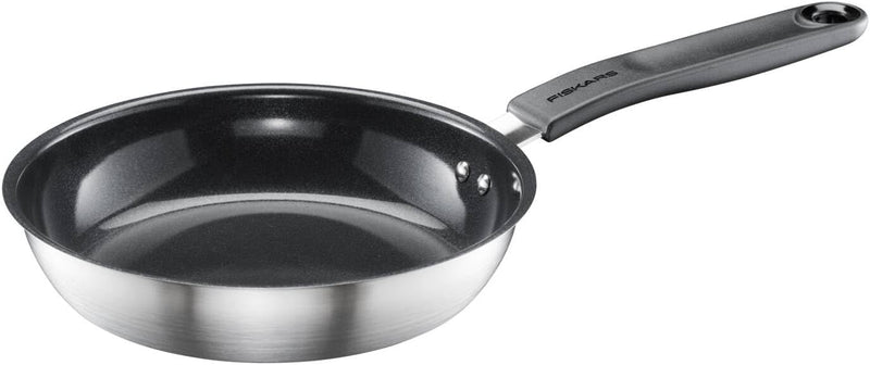 Fiskars Functional Form Bratpfanne, 20 cm, Schwarz/Silber, Bratpfanne 20 cm Keramikbeschichtung