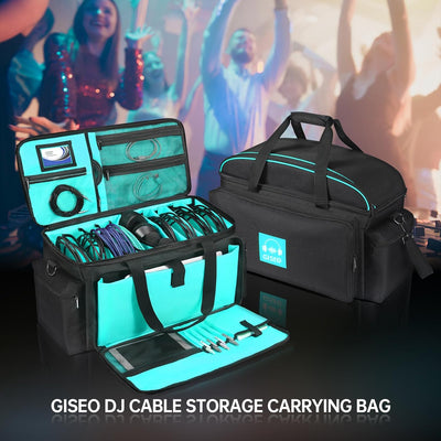 OUKNAK DJ Gig Bag, DJ Tasche DJ Kabel Datei Tasche DJ Gear Storage Organizer mit Abnehmbarer Gepolst