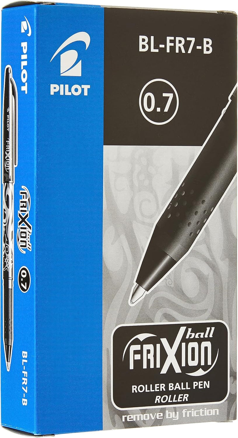 Pilot Frixion Tintenroller (radierbar) 12 Stück schwarz schwarz 1 stück (12er Pack) 0,7 mm, schwarz