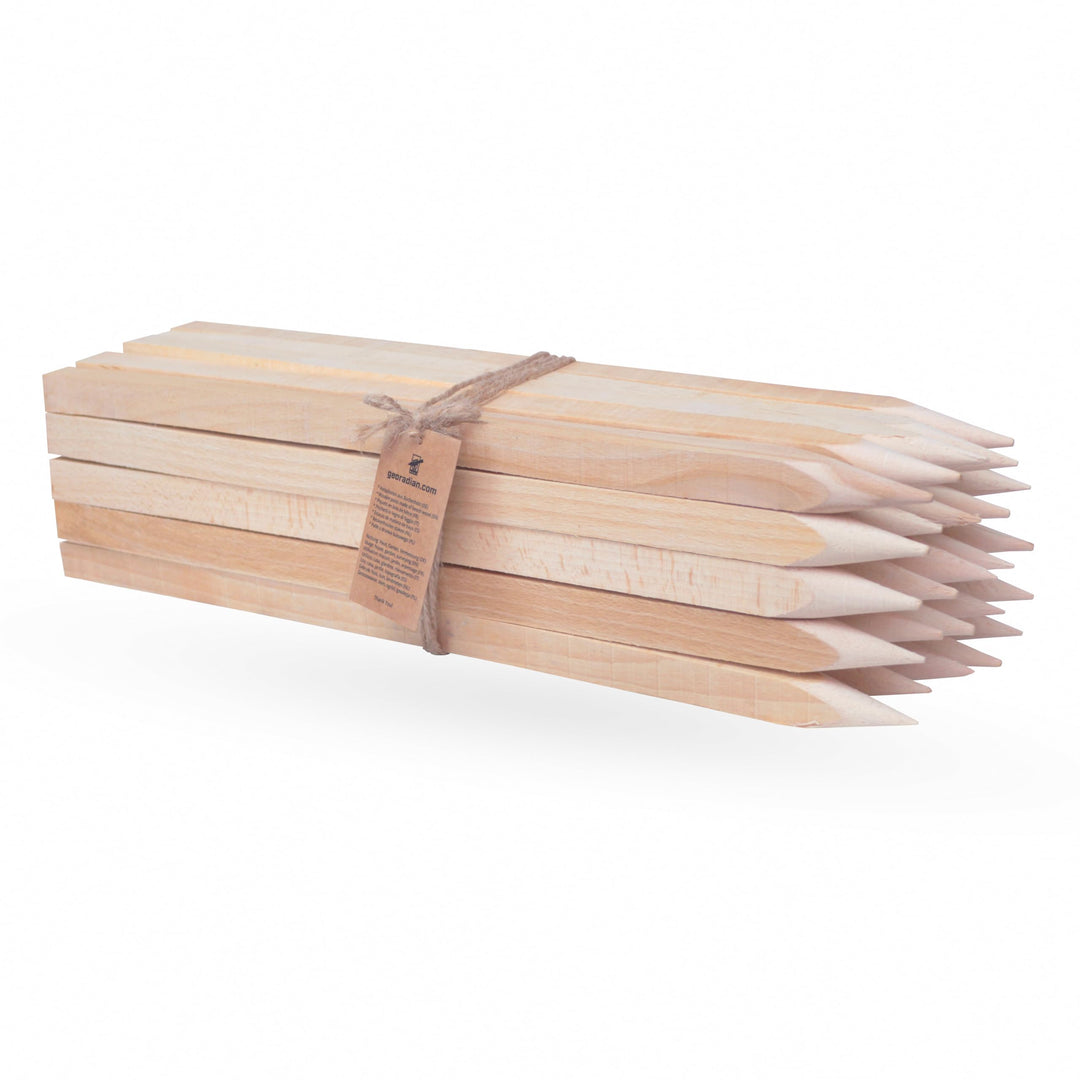 Holzpflöcke Hartholzpfähle Pflanzstäbe Angespitzt und Quadratisch 25 Stücke. | Holzpfähle für Markie