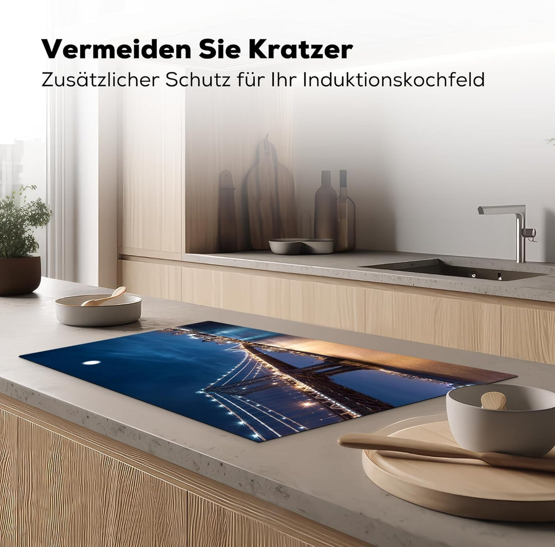 KitchenYeah© Herdabdeckplatte Einteilig Küche Herdabdeckung Induktionsfeld Ceranfeld Herdabdeckplatt