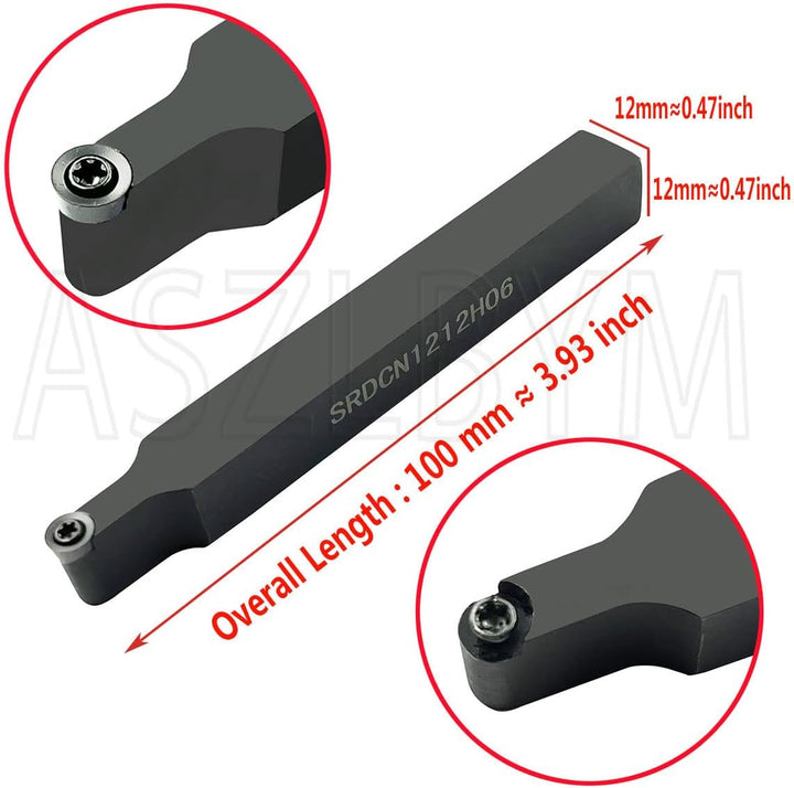 ASZLBYM 11 Stück RCMT060204 MO Wendeschneidplatten-Fräseinsätze Klingenfräser mit 1/2 "/ 12 mm SRDCN