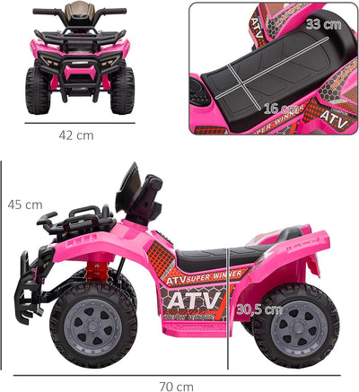 HOMCOM Mini Elektro-Quad Kinder Elektro ATV Frontlicht Kinderfahrzeug Elektroquad für 18-36 Monate K