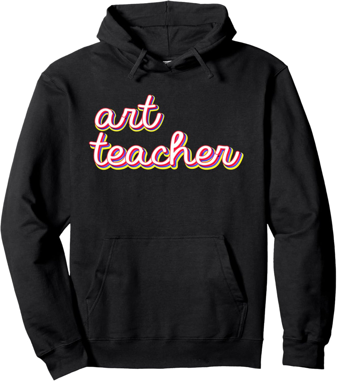 Art Teacher Retro Rainbow First Day of School Gift Pullover Hoodie