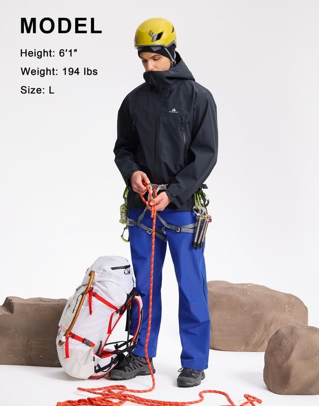Pioneer Camp Regenhose Herren Wasserdicht 20000mm Fahrrad Überhose Winddichte Atmungsaktiv 3-lagige