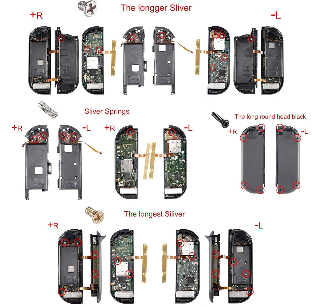 eXtremeRate Full Case für Nintendo Switch Joycon/Console, DIY-Ersatz Joy Con Shell/Tasten & Rückgehä