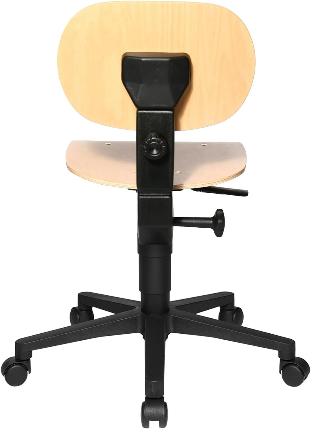 Topstar 72210HO1 TEC 11, Bürostuhl, Arbeitshocker, Rollhocker, Werkstatthocker, Holz (Buche), 44D x