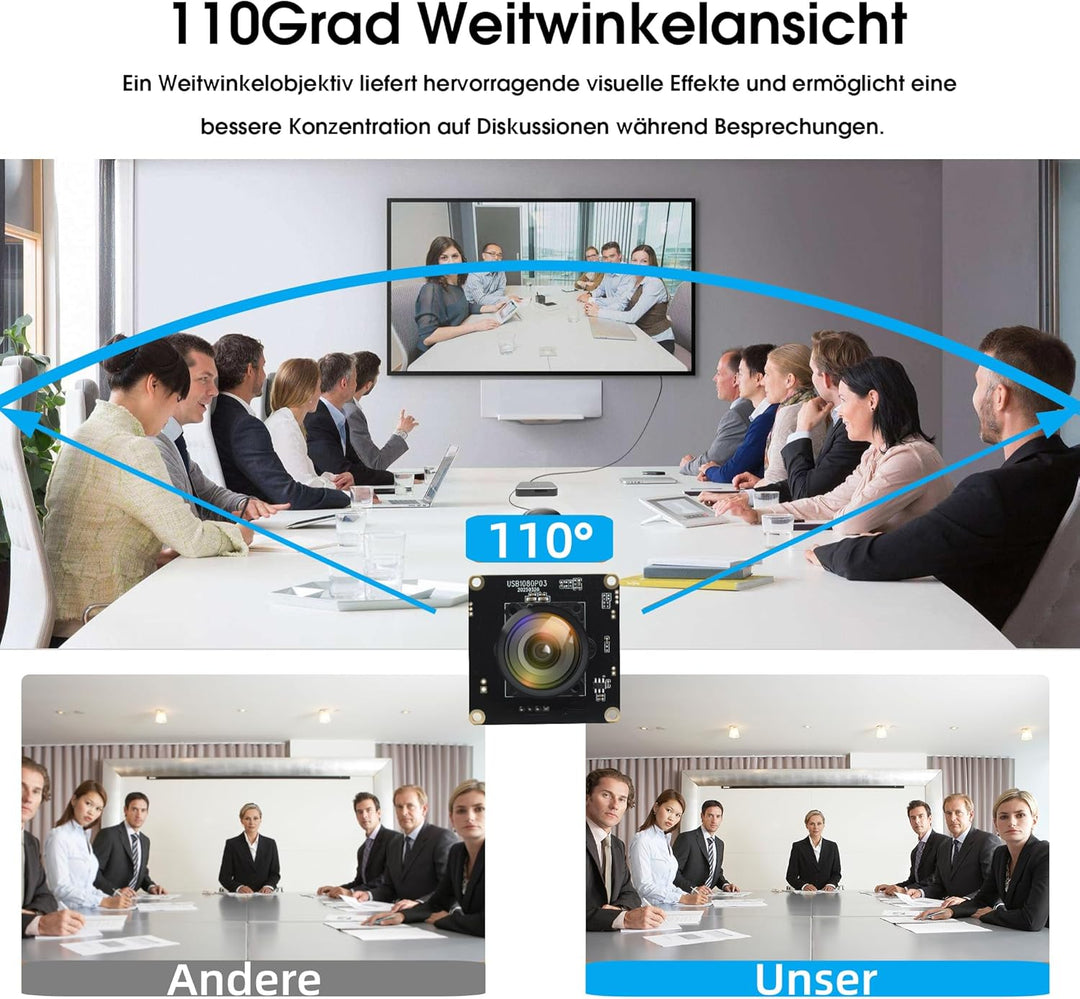 1080P Full HD USB Kameramodul mit 0,0001Lux Extrem-Schwachlicht,F1.0 Blende & 110° Weitwinkel,SC2210