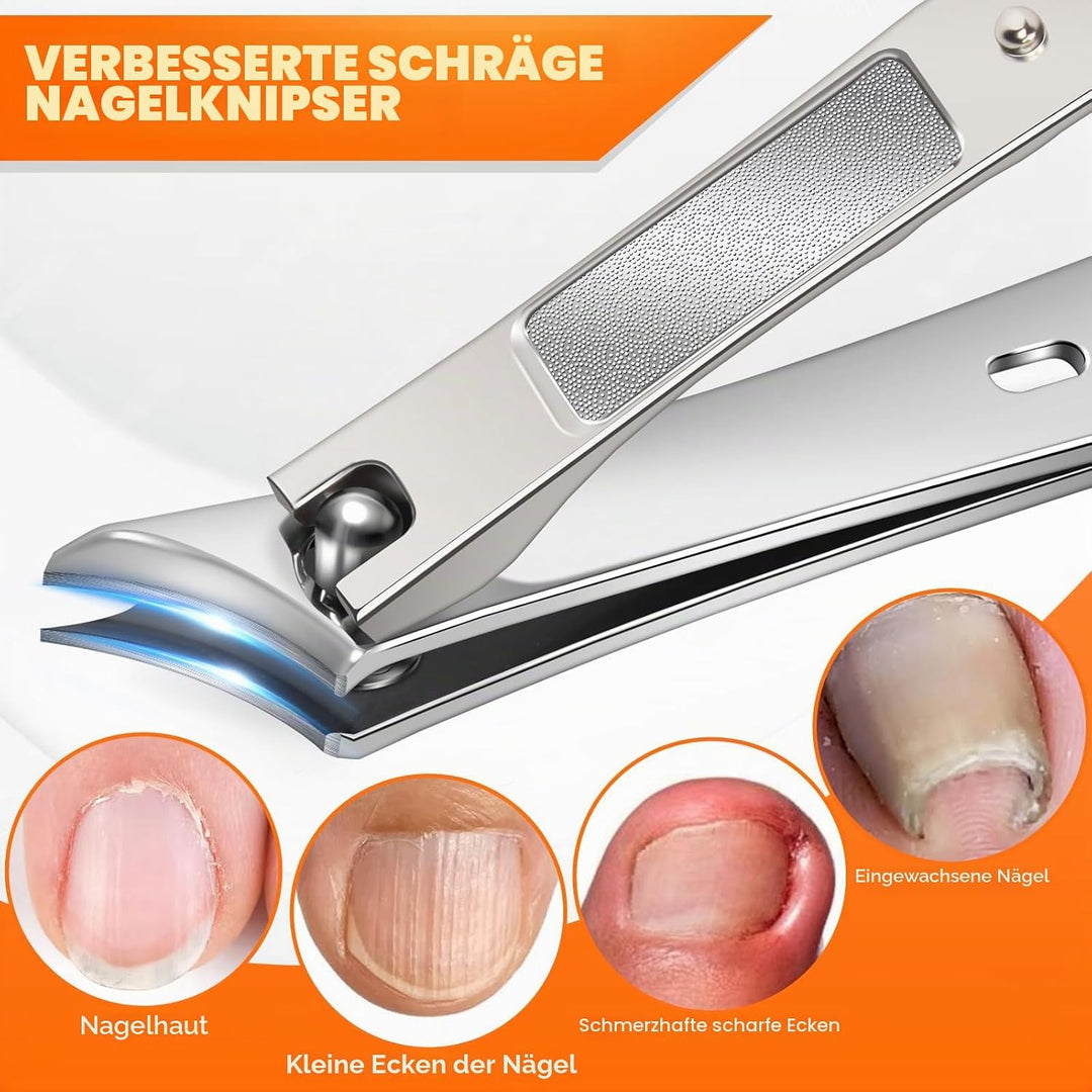 Profi Nagelknipser für Fussnägel, DRMODE Gross Zehennagelknipser für Senioren Dicke Näge mit Breiter