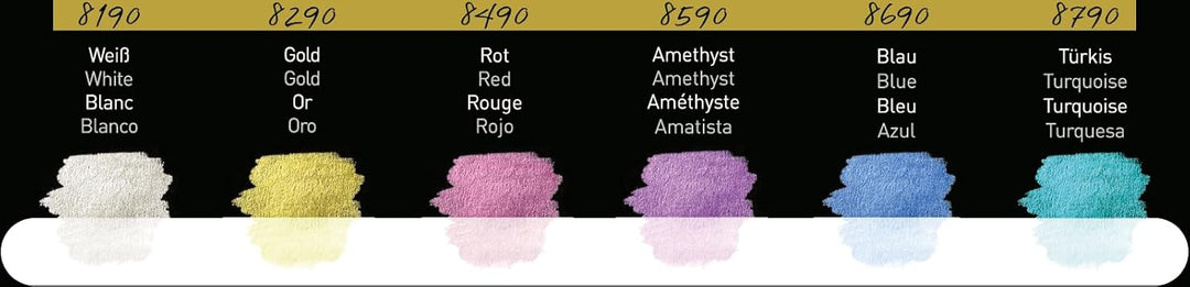 Finetec F8001 Metallfarbkasten, 6 irisierende Premium High Sparkle“, 6 Farben, 1 Stück (1er Pack)
