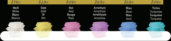 Finetec F8001 Metallfarbkasten, 6 irisierende Premium High Sparkle“, 6 Farben, 1 Stück (1er Pack)