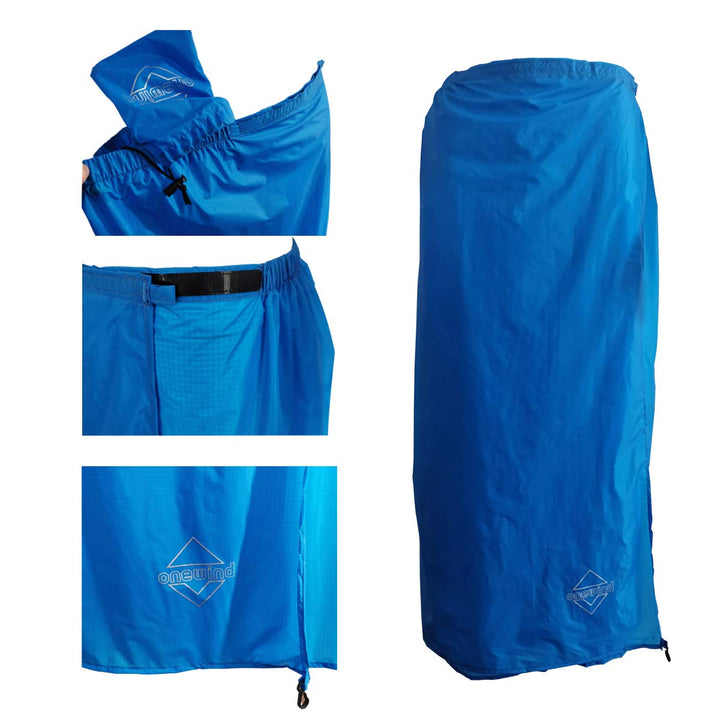 onewind Regenrock für Männer und Frauen Halber Poncho Wasserdicht Ultraleichte Nylon Regenhose Kilt