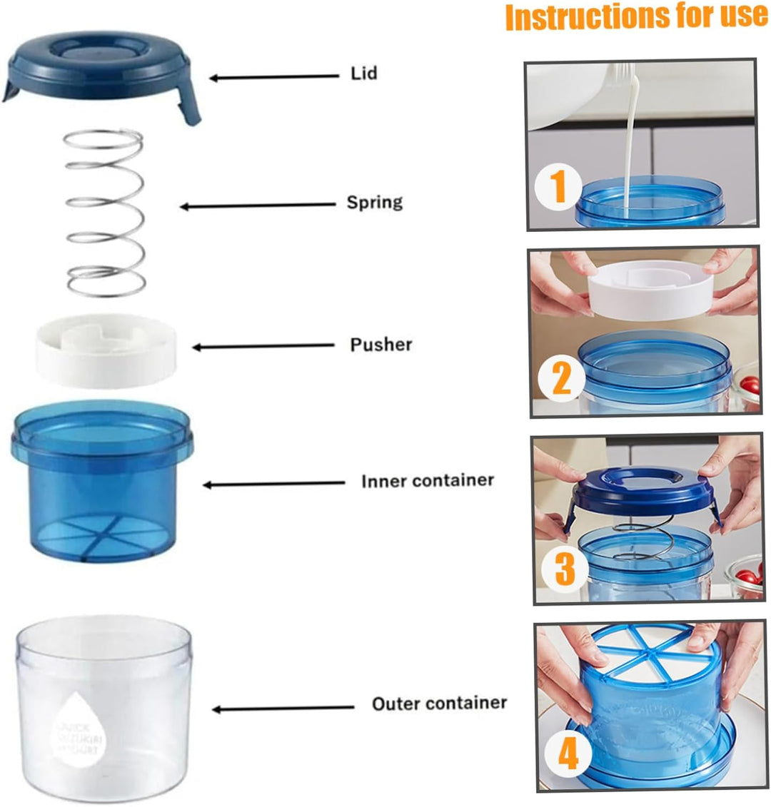Griechischer Joghurtbereiter mit feinmaschigem Presstyp, wiederverwendbares, waschbares Joghurtsieb,