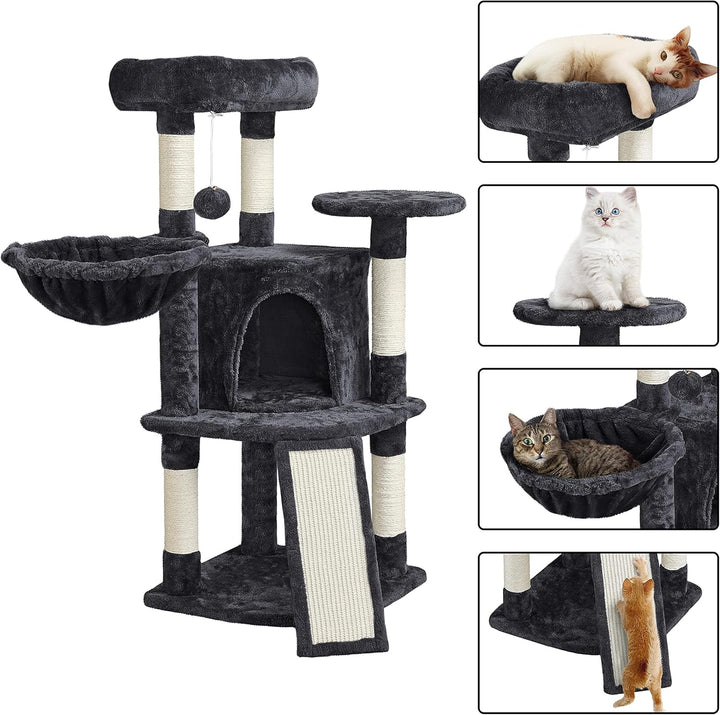 Yaheetech Kratzbaum Stabiler Katzenbaum Kletterbaum, mit Katzenhöhle Kratzbrett Plüsch Sisal, Katzen