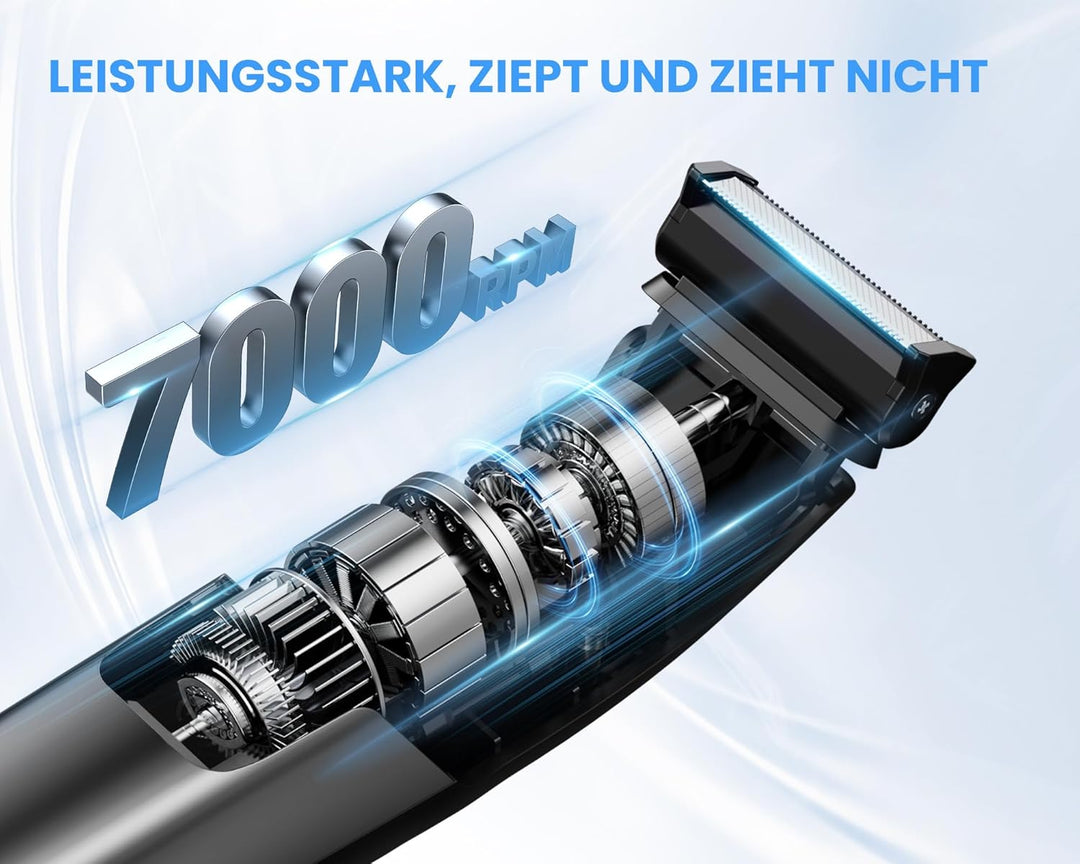 3-in-1 Körperrasierer Herren, MAXGROOM Wasserdicht Trocken und Nass Intimrasierer Mann, Elektrisch R