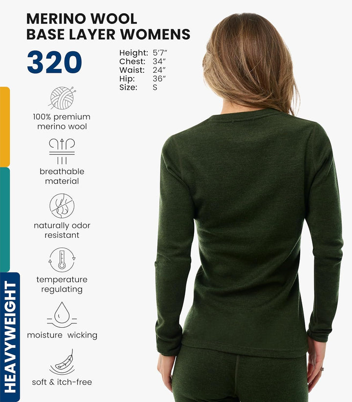 Merino.tech Merino Shirt Damen Langarm - Premium 100% Merino Unterwäsche Damen Langarmshirt, Sportun