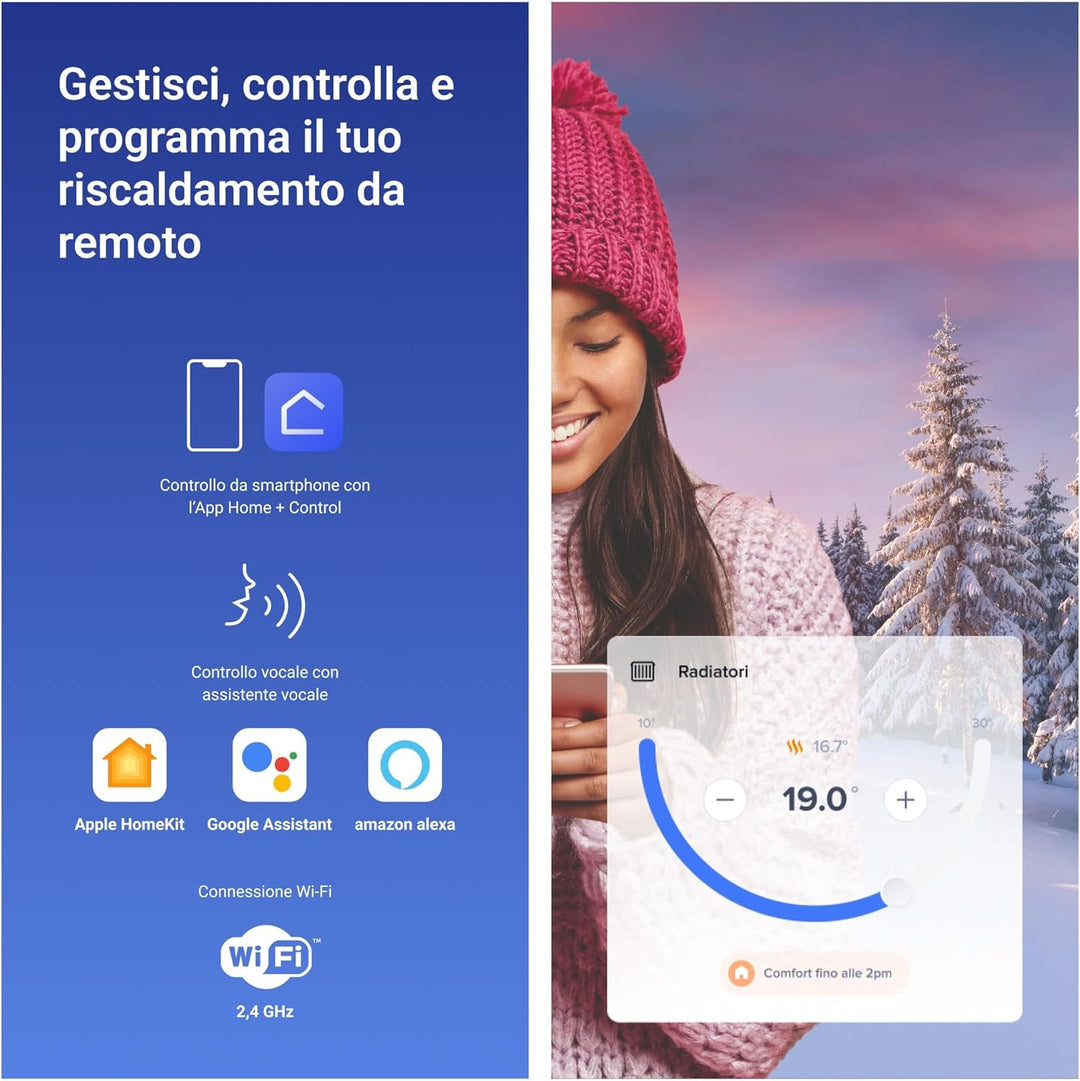 Bticino SXW8002W - Smarther2 mit Netatmo, Thermostat für Wandkessel, programmierbar, ON/OFF-Steuerun