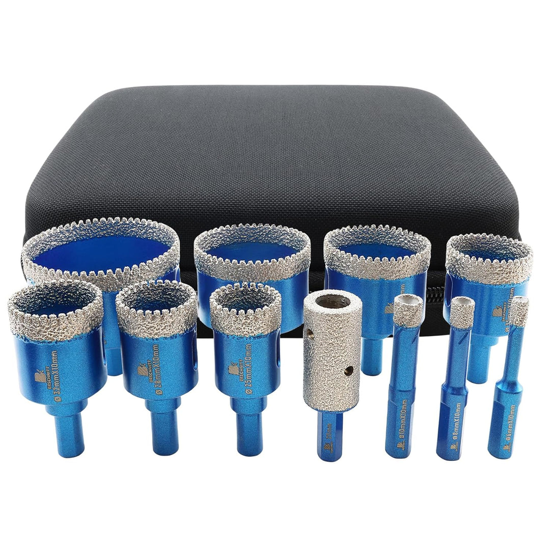 Diamantbohrer Fliesenbohrer Set - BRSCHNITT Diamantbohrer Diamant Fingerfräser für Keramik, Granit,