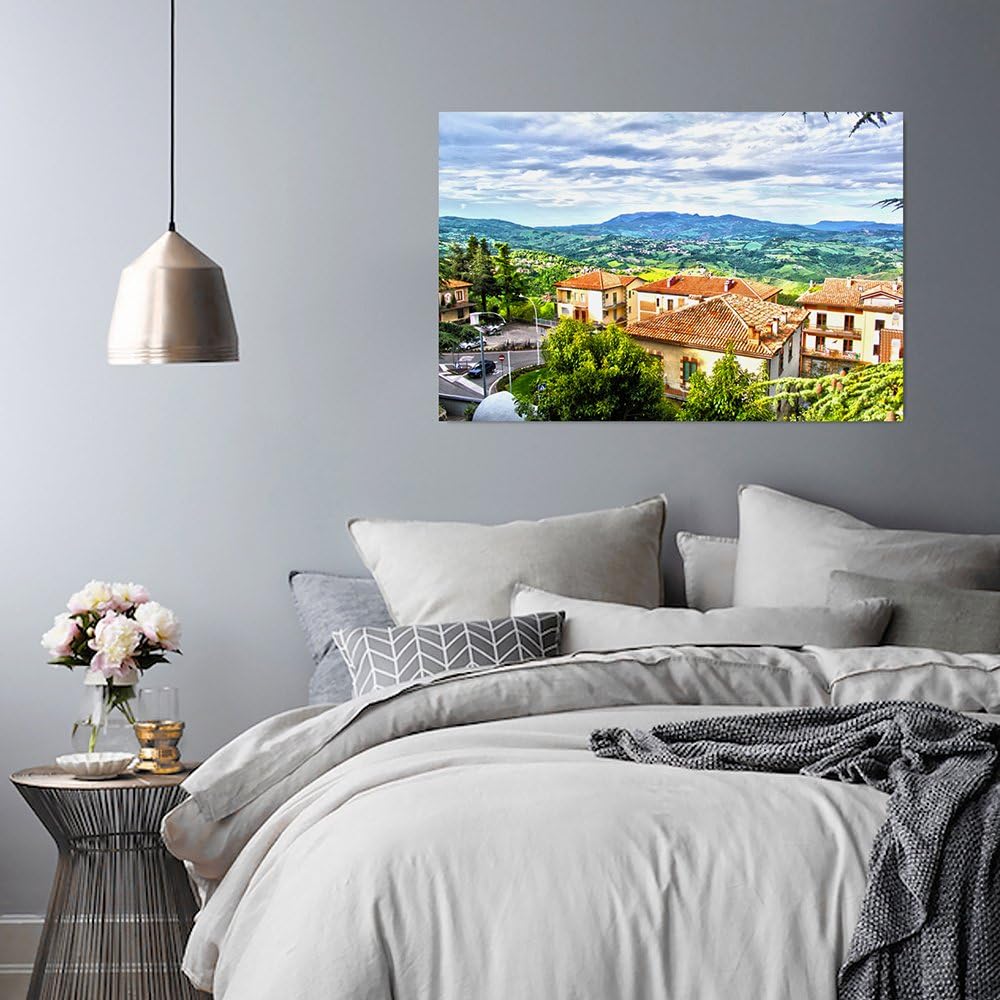 Feeby Frames, Leinwandbild, Bilder, Wand Bild, Wandbilder, Kunstdruck 80x120cm, GEBIRGE, AUSSICHT, H