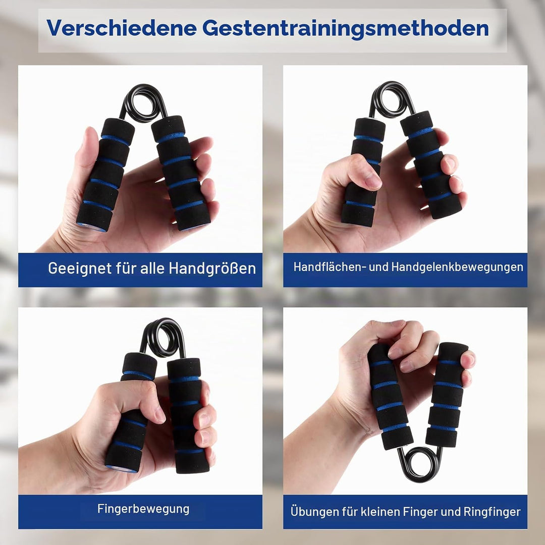 JMIATRY 6 Stück Handtrainer Fingertrainer, Griffkraft Trainer, 100-350LB Metall Grip Trainer für Mus