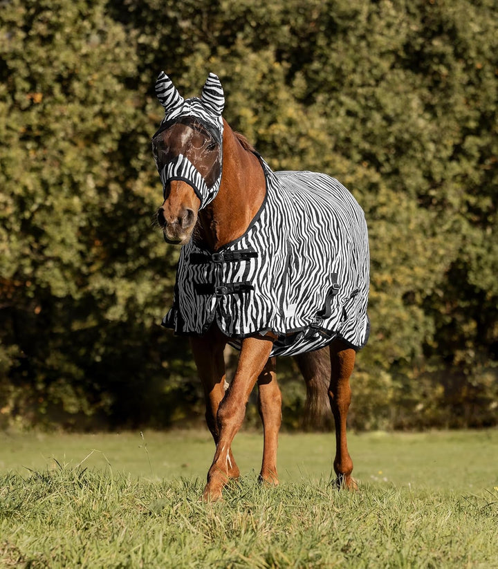 WALDHAUSEN Fliegendecke Zebra schwarz/weiss Rückenlänge 145 cm, schwarz/weiss Rückenlänge 145 cm