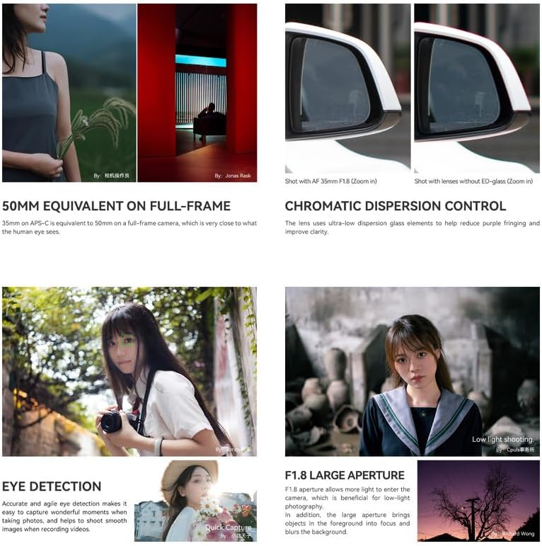 TTArtisan AF 35mm F1.8 Objektiv Autofokus APS-C Rahmen für Fuji X Mount Kameras X-A1 X-A10 X-M1 X-T1