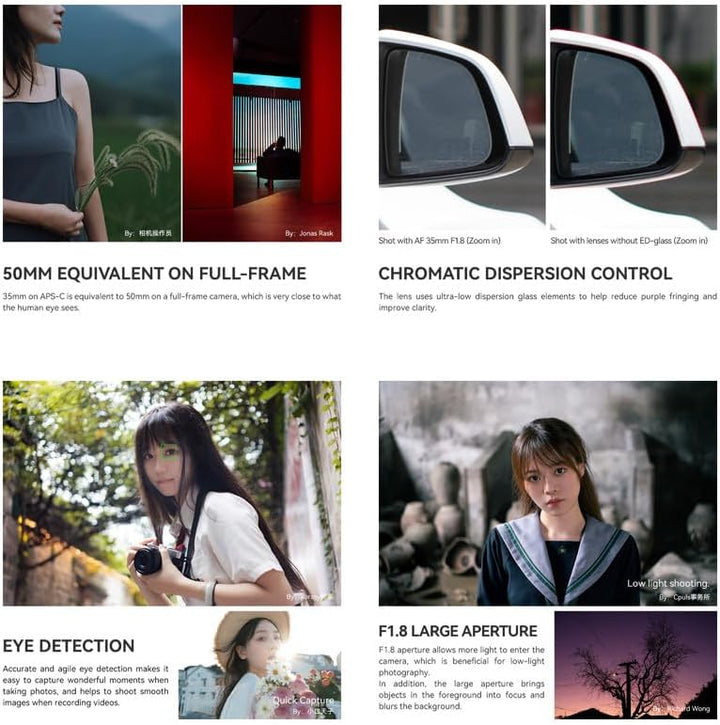 TTArtisan AF 35mm F1.8 Objektiv Autofokus APS-C Rahmen für Fuji X Mount Kameras X-A1 X-A10 X-M1 X-T1