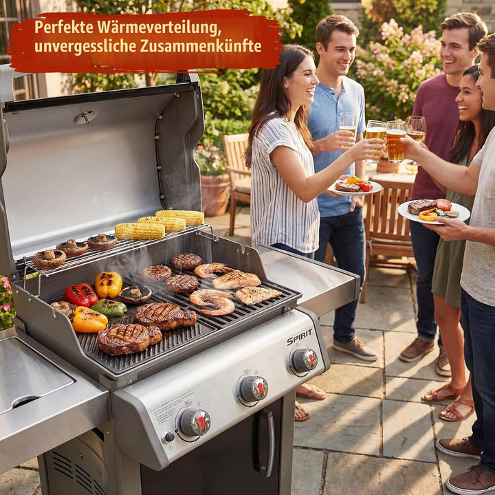 Denmay 7638 44,5 cm Grillrost &amp; Grillplatte für Weber Spirit I &amp; II 300 Serie (mit vorderen Brennerk