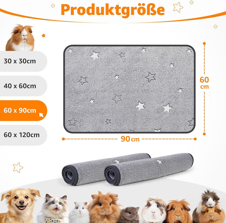 PICK FOR LIFE 60x90cm wasserdichte &amp; Schnell Saugfähige PIPI Pads für Meerschweinchen und Kaninchen
