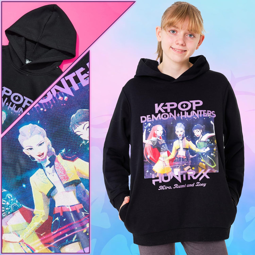 KPop Demon Hunters Offiziell Hoodie Mädchen Teenager, Taschen Fleece Pullover, Anime Huntrix Saja Bo