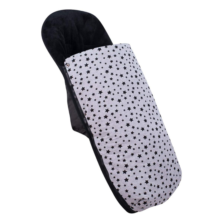JYOKO Kids Fusssack für Kinderwagen kompatibel mit Baby Jogger City Mini (Fleece, Black Star), FLEEC
