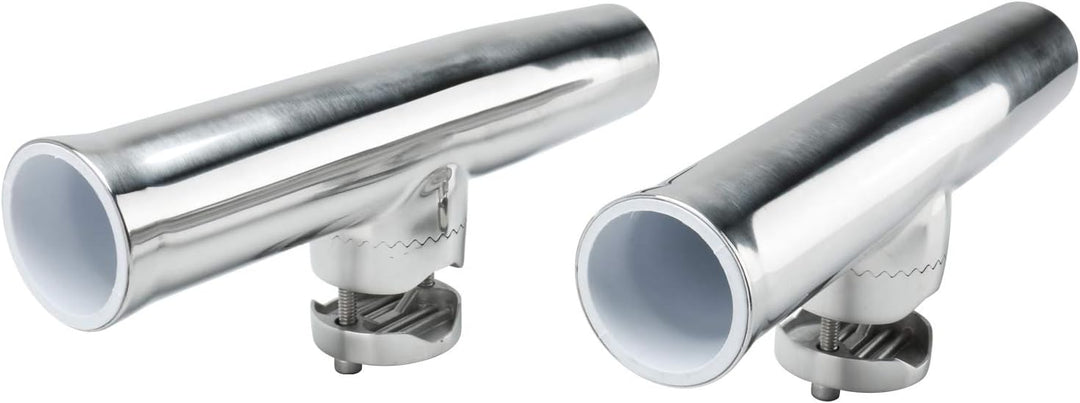 FreeTec 2× Edelstahl Rutenhalter Angelrutenhalter für Rails 25mm bis 32mm 25mm-32mm, 25mm-32mm