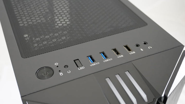 LC-Power Gaming-Gehäuse 702B Skyscraper_X – ATX, Micro-ATX, Mini-ITX kompatibel, RGB-Frontpanel, Har