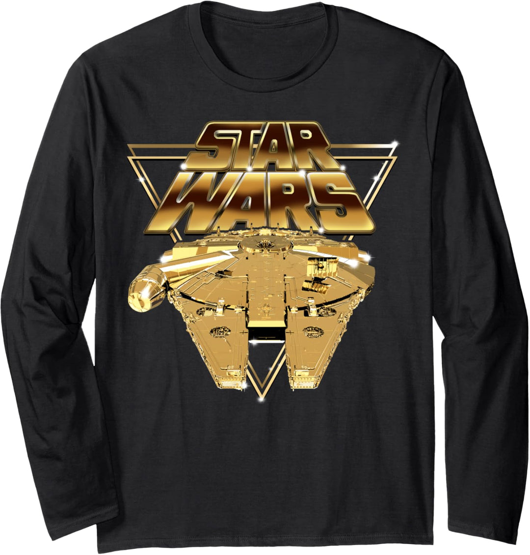 Star Wars The Last Jedi Golden Millennium Falcon Logo Langarmshirt