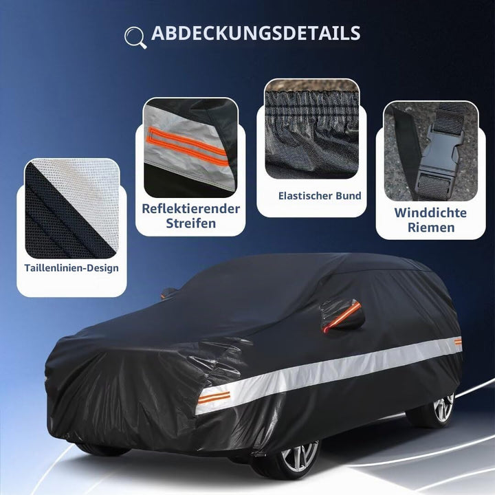 Autoabdeckung SUV 100% Wasserdicht, Auto Abdeckplane für SUV Vollgarage Regen Sonne Staub UV Schutz.