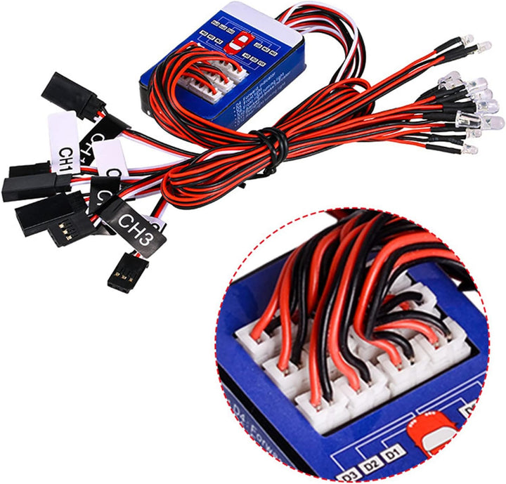 Rc Car Lights Kit 12 LED Lenkbremsbeleuchtungssystem Kit Smart Simulation Strobe Light für Rc Car 1/