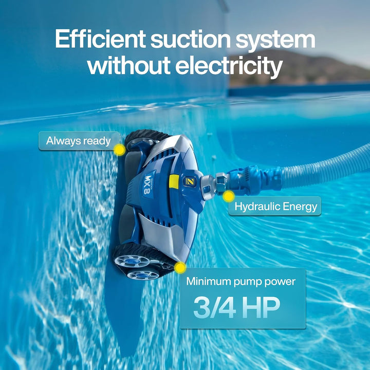 Zodiac Hydraulischer Poolreiniger MX8, Boden und Wände, Raupenantrieb, Für Becken bis max. 12 x 6 m,