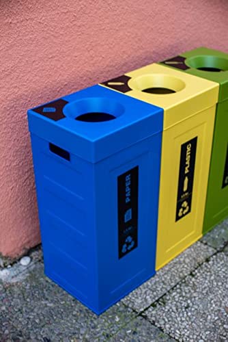 Kiklos-Bins Cubo Recycling Bin 1070 Aegean Blue, Set of 1, 70 L Recycling System with Handles, Large